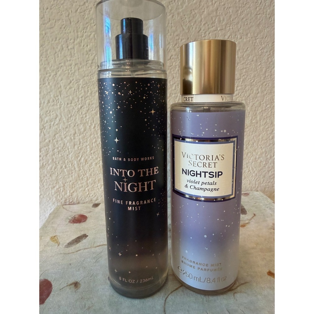 Bath Body Works Into The Night Victorias Secret Nightsip Fragrance Mist Duo Used